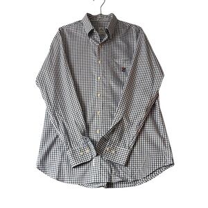 Peter Millar Black and White Plaid Shirt - Like new!